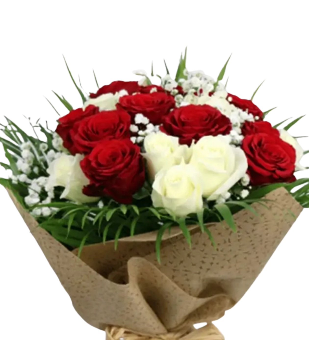 Beyaz ve Kırmızı Gül Buketi