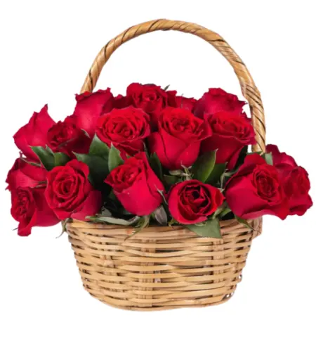 Hasır Sepette 21 Rose 