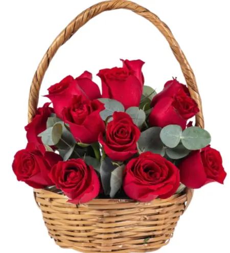 Hasır Sepette 17 Rose 