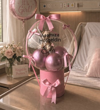 Balon kutusu, kız bebek hediyesi, yeni doğan