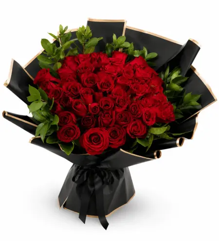 Black Design Red Rose