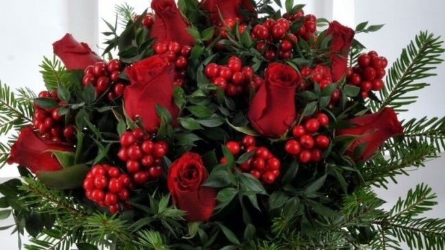 yeni yıl, hediye göndermek, çiçek gönder, yılbaşı çiçekleri